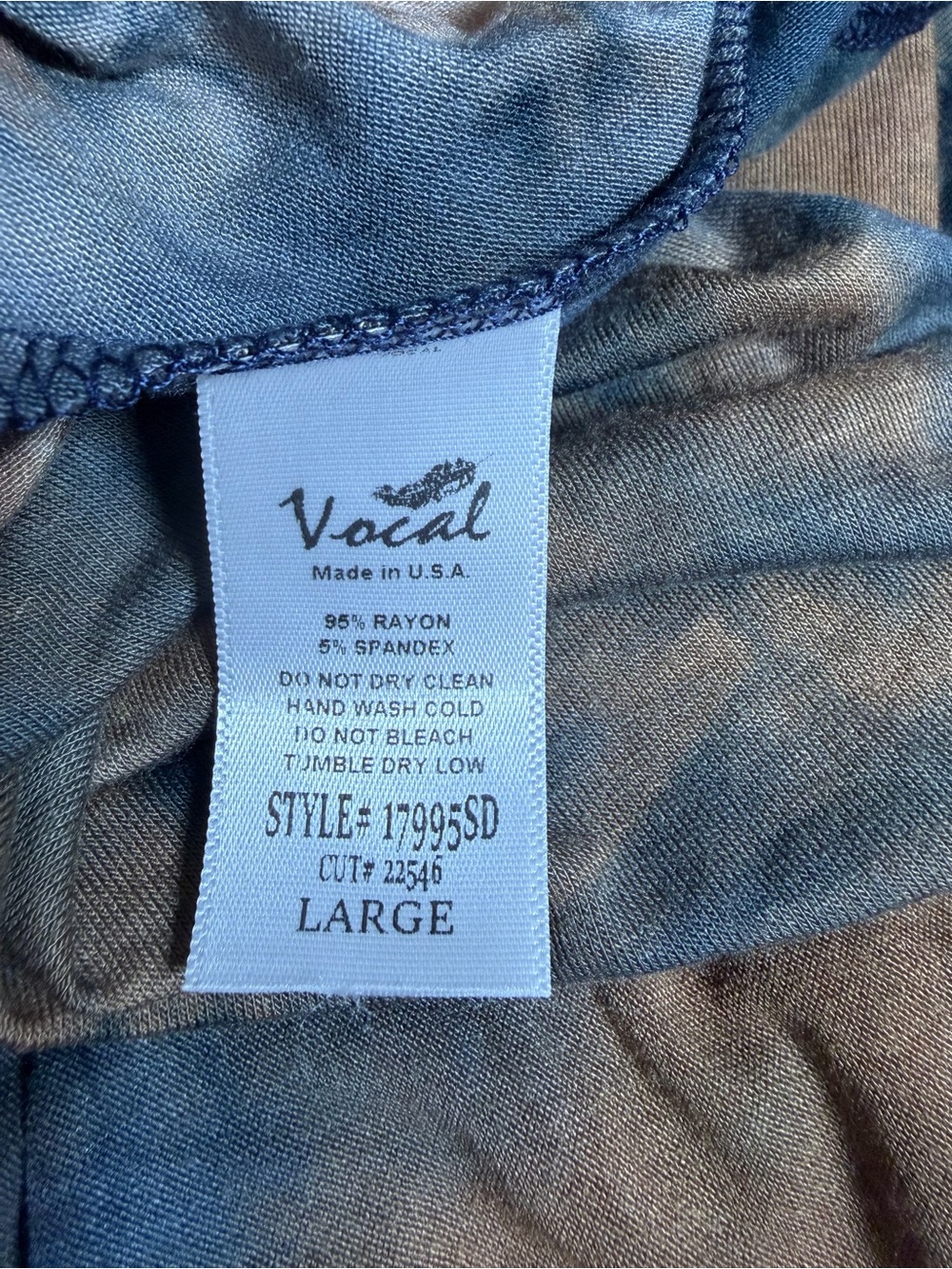 Vocal Tie Dye Twist Front T-Shirt Dress Studded V Neck Large Boho - Picture 8 of 8